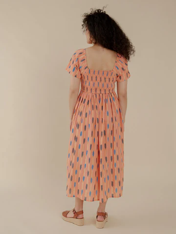 Stylish plus-size model in a beautiful dress